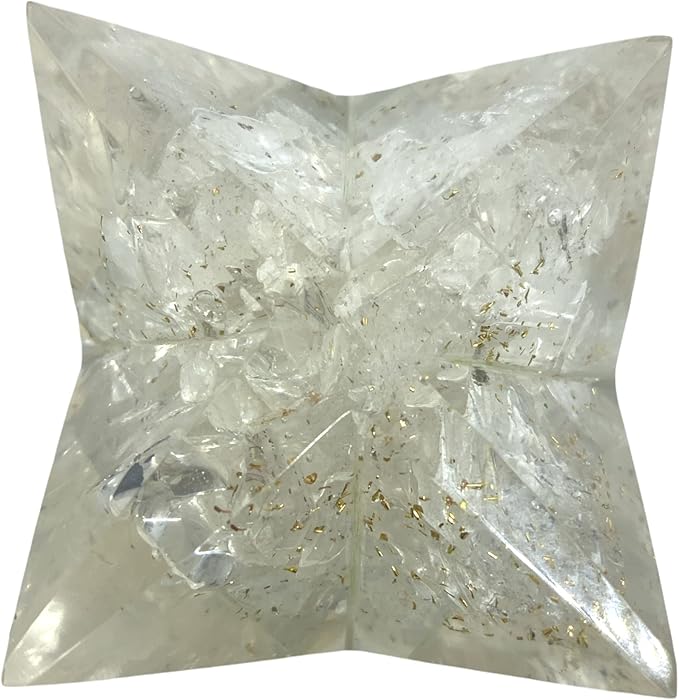 Spiritual Elementz Crystal Orgone Merkaba Star for Reiki Healing, Meditation, Balancing Alignment Grounding Positive Energy (Selenite)