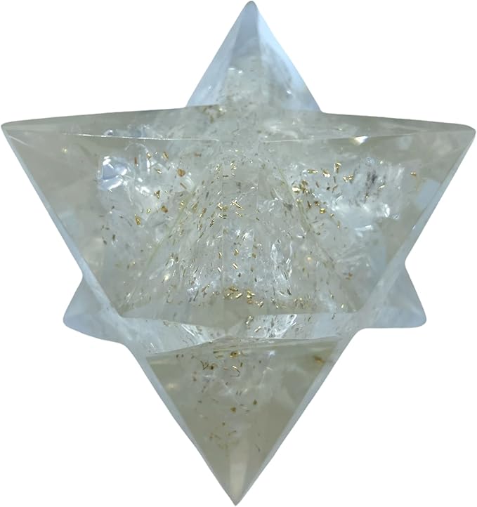 Spiritual Elementz Crystal Orgone Merkaba Star for Reiki Healing, Meditation, Balancing Alignment Grounding Positive Energy (Selenite)