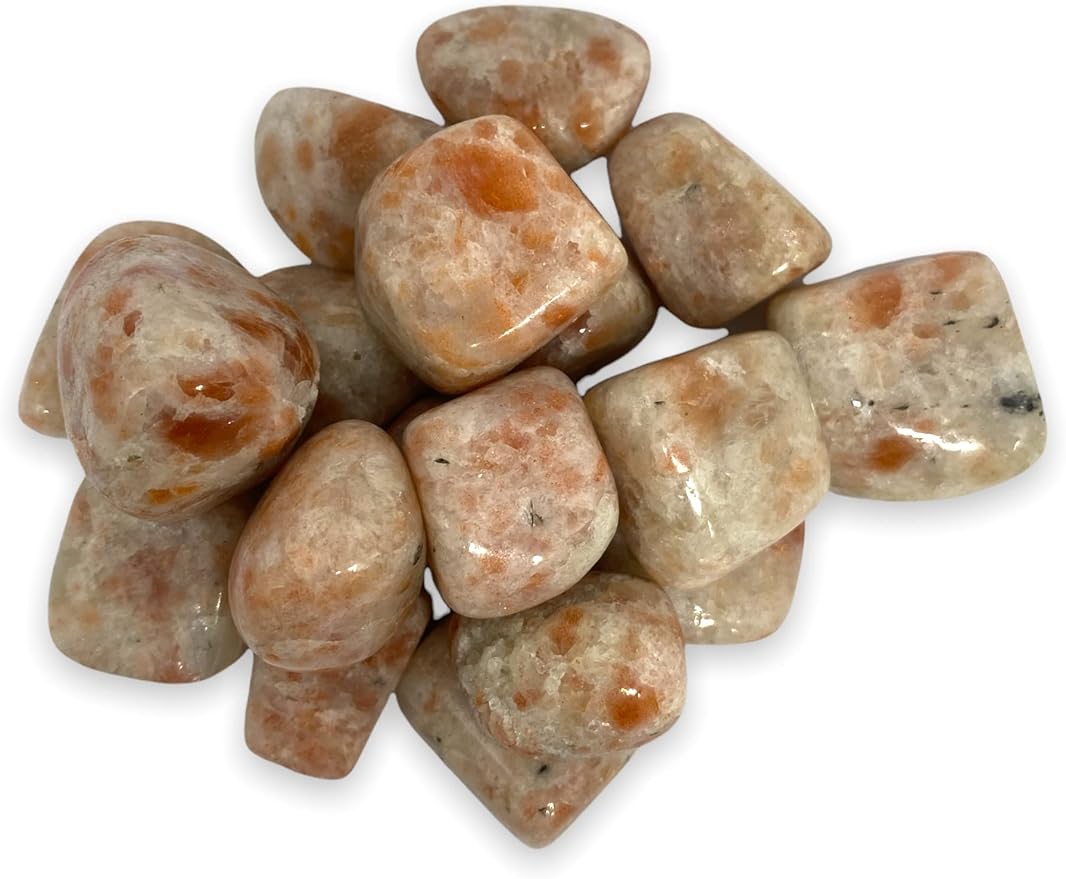 Spiritual Elementz Sunstone Tumbled Stones for Healing Crystals and Gemstones(200-220 Grams Approx), Natural Tumble Stone, Used as Crystal Therapy, Meditation, Reiki, or as Thumb Stones