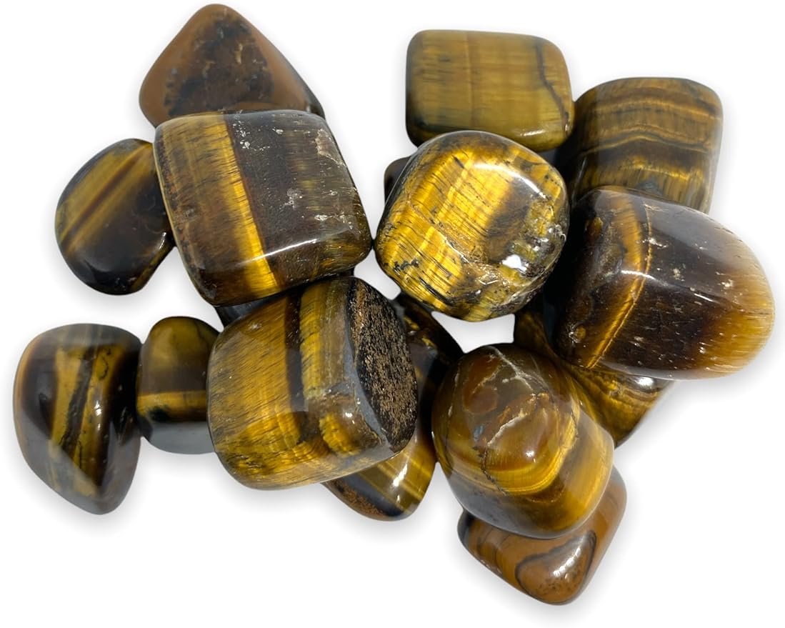 Spiritual Elementz Tiger Eye Tumbled Stones for Healing Crystals and Gemstones(200-220 Grams Approx), Natural Tumble Stone, Used as Crystal Therapy, Meditation, Reiki, or as Thumb Stones