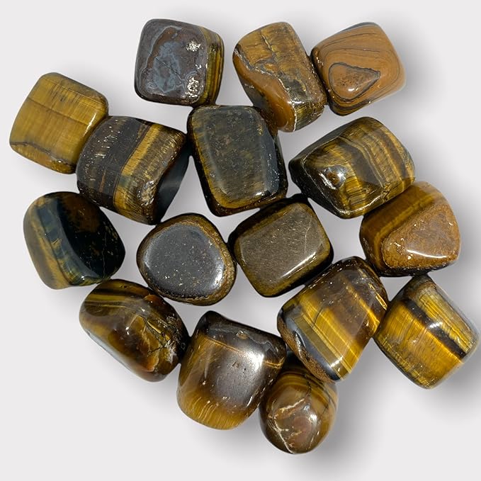 Spiritual Elementz Tiger Eye Tumbled Stones for Healing Crystals and Gemstones(200-220 Grams Approx), Natural Tumble Stone, Used as Crystal Therapy, Meditation, Reiki, or as Thumb Stones