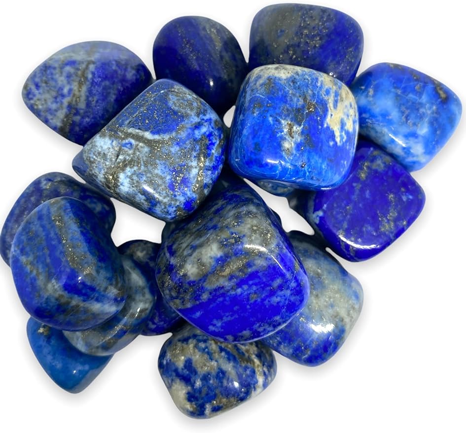 Spiritual Elementz Lapis Lazuli Tumbled Stones For Healing Crystals And Gemstones(200-220 Grams Approx) , Natural Tumble Stone, Used as Crystal Therapy, or as Thumb Stones, Palm Stones & Worry Stone