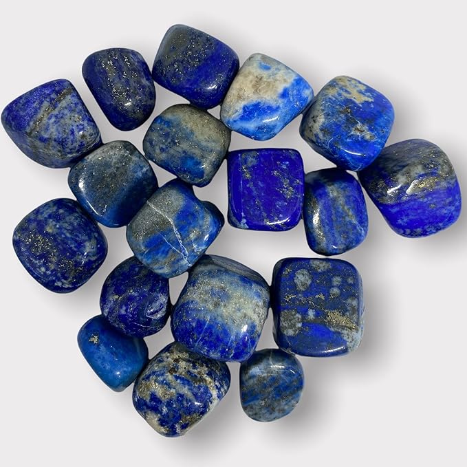 Spiritual Elementz Lapis Lazuli Tumbled Stones For Healing Crystals And Gemstones(200-220 Grams Approx) , Natural Tumble Stone, Used as Crystal Therapy, or as Thumb Stones, Palm Stones & Worry Stone