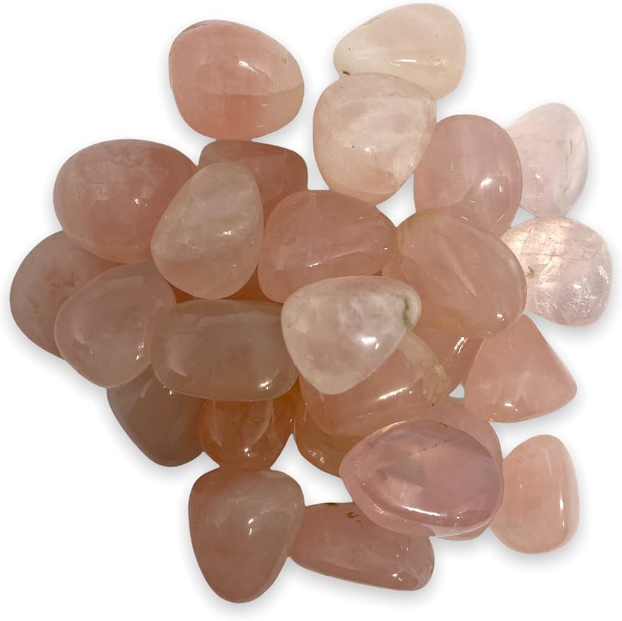 Spiritual Elementz Rose Quartz Tumbled Stones For Healing Crystals And Gemstones(200-220 Grams Approx) , Natural Tumble Stone, Used as Crystal Therapy, or as Thumb Stones, Palm Stones & Worry Stone