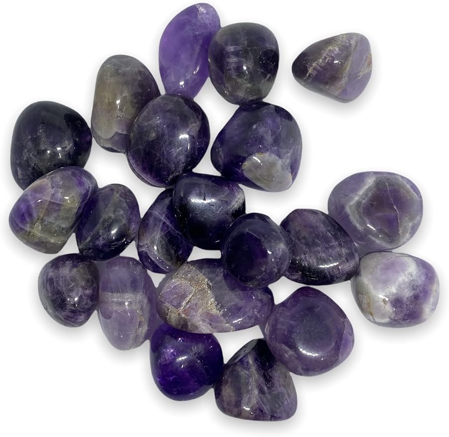 Spiritual Elementz Amethyst Tumbled Stones for Healing Crystals and Gemstones(200-220 Grams Approx), Natural Tumble Stone, Used as Crystal Therapy, Meditation, Reiki, or as Thumb Stones