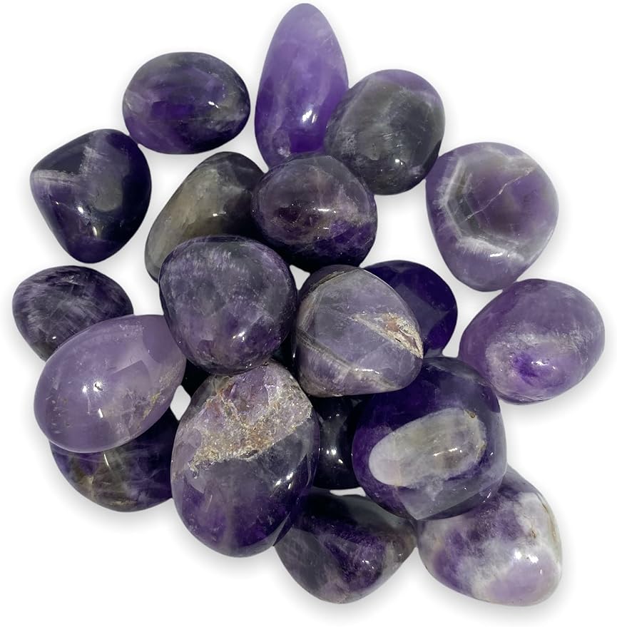 Spiritual Elementz Amethyst Tumbled Stones for Healing Crystals and Gemstones(200-220 Grams Approx), Natural Tumble Stone, Used as Crystal Therapy, Meditation, Reiki, or as Thumb Stones