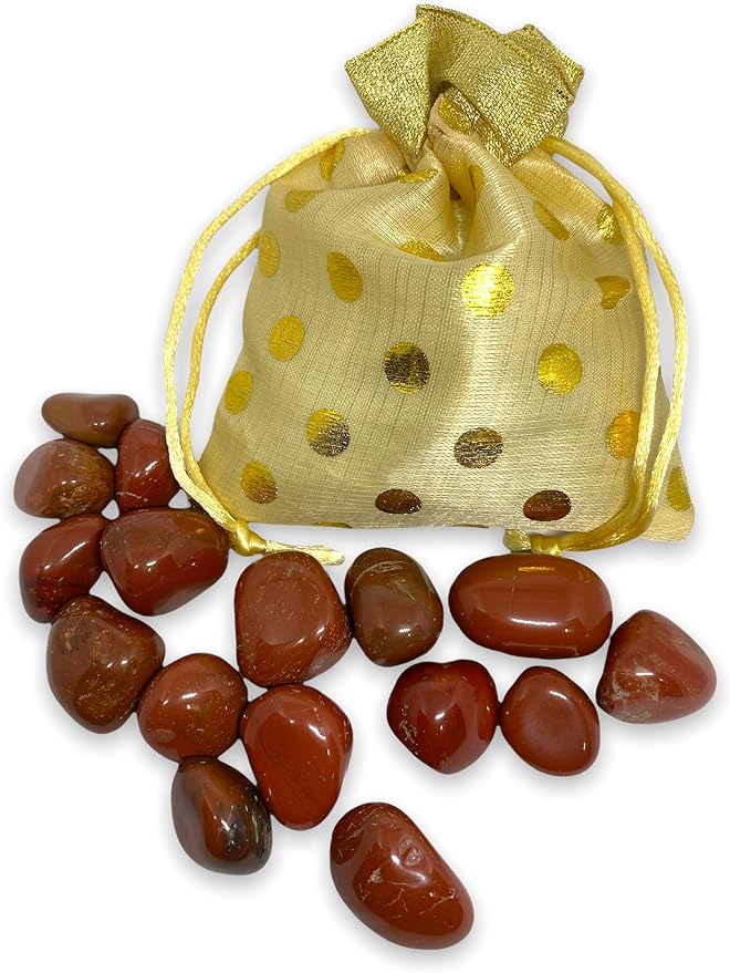 Spiritual Elementz Red Jasper Tumbled Stones for Healing Crystals and Gemstones (200-220 Grams Approx.), Natural Tumble Stone, Used as Crystal Therapy, Meditation, Reiki, or as Thumb Stones