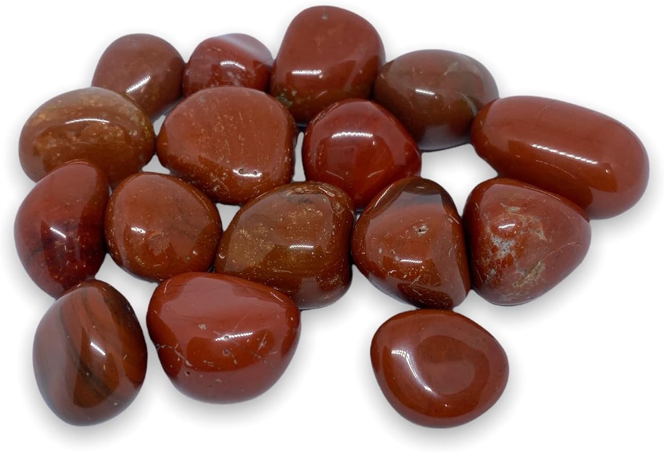 Spiritual Elementz Red Jasper Tumbled Stones for Healing Crystals and Gemstones (200-220 Grams Approx.), Natural Tumble Stone, Used as Crystal Therapy, Meditation, Reiki, or as Thumb Stones