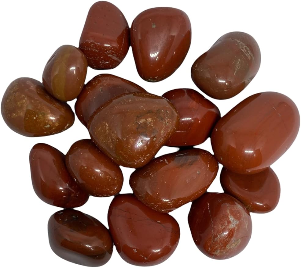 Spiritual Elementz Red Jasper Tumbled Stones for Healing Crystals and Gemstones (200-220 Grams Approx.), Natural Tumble Stone, Used as Crystal Therapy, Meditation, Reiki, or as Thumb Stones