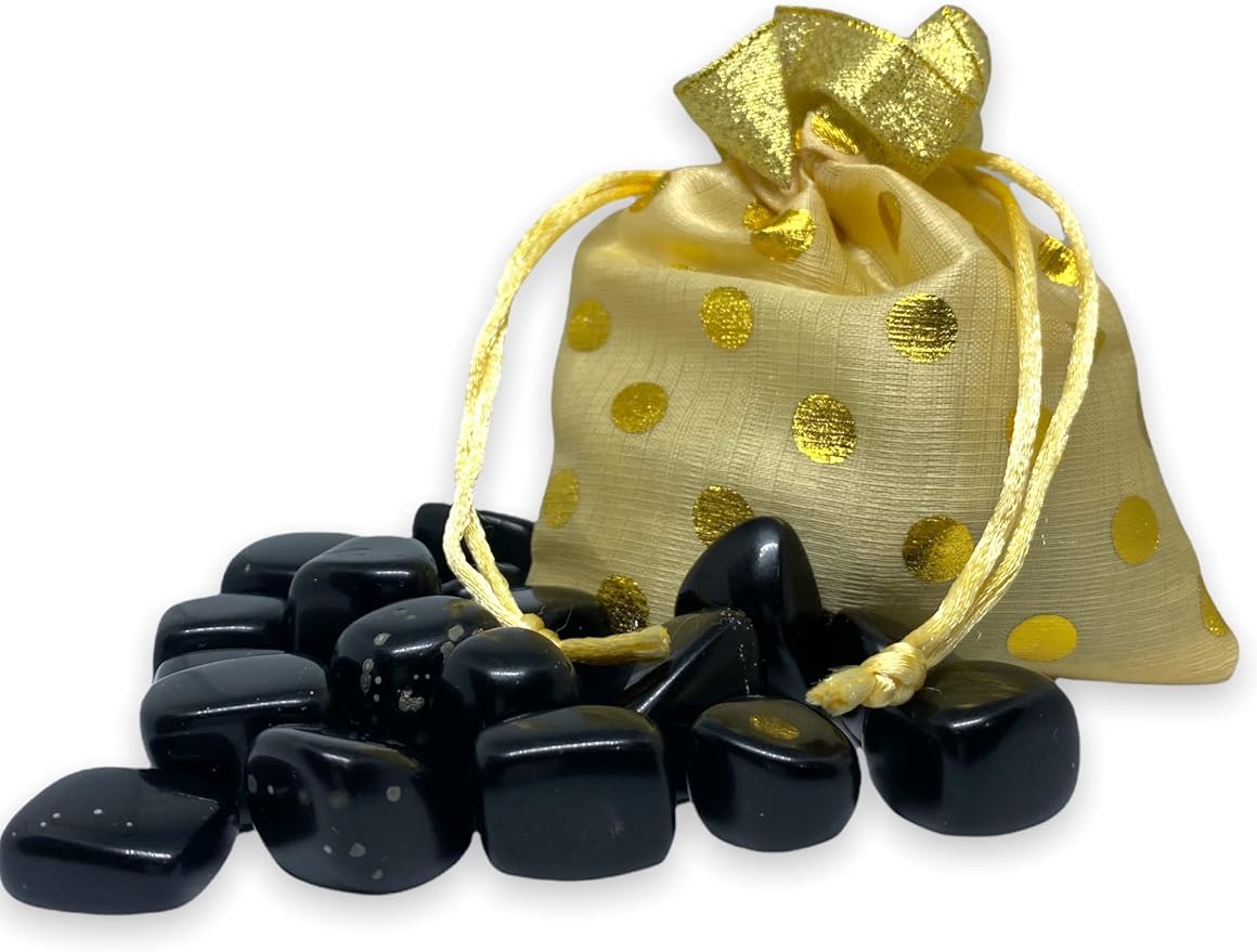 Spiritual Elementz Black Obsidian Tumbled Stones for Healing Crystals and Gemstones (200-220 Grams Approx.), Natural Tumble Stone, Used as Crystal Therapy, Meditation, Reiki, or as Thumb Stones