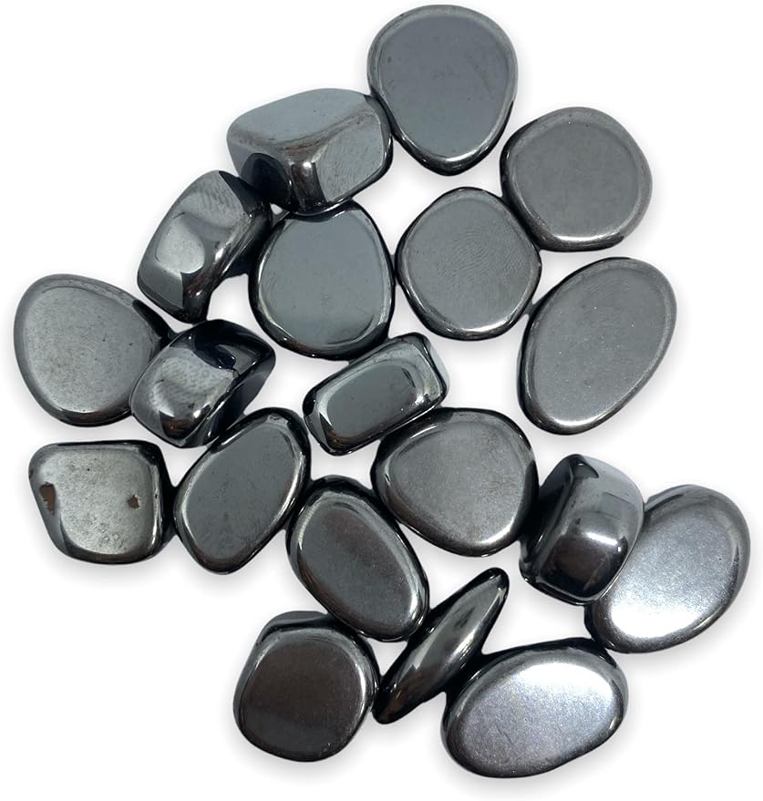Spiritual Elementz Hematite Tumbled Stones for Healing Crystals and Gemstones (200-220 Grams Approx.), Natural Tumble Stone, Used as Crystal Therapy, Meditation, Reiki, or as Thumb Stones