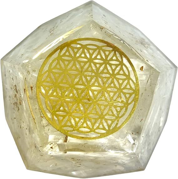 Spiritual Elementz E-Energy Protection Dodecahedron Crystal Orgone Energy Generator Flower of Life Healing Crystal Balancing Chakra (Selenite)