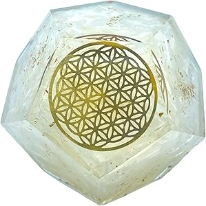 Spiritual Elementz E-Energy Protection Dodecahedron Crystal Orgone Energy Generator Flower of Life Healing Crystal Balancing Chakra (Selenite)