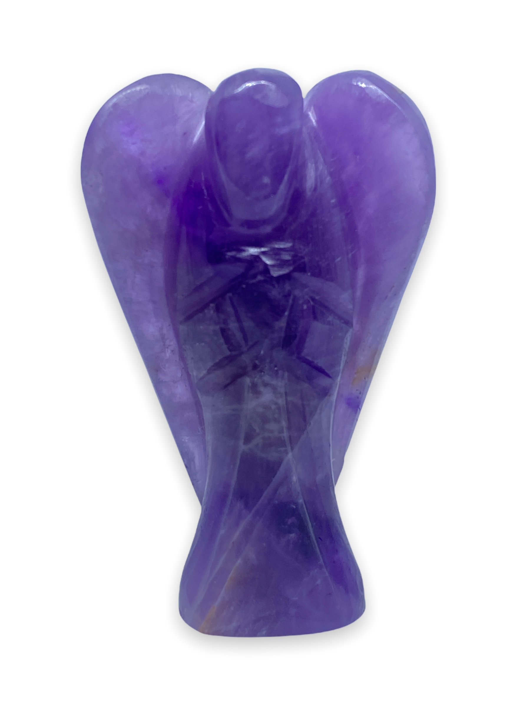 Spiritual Elementz Amethyst Guardian Healing Carved Angel (Height-5.5 cm) Gemstone Stone Figurine Gift.