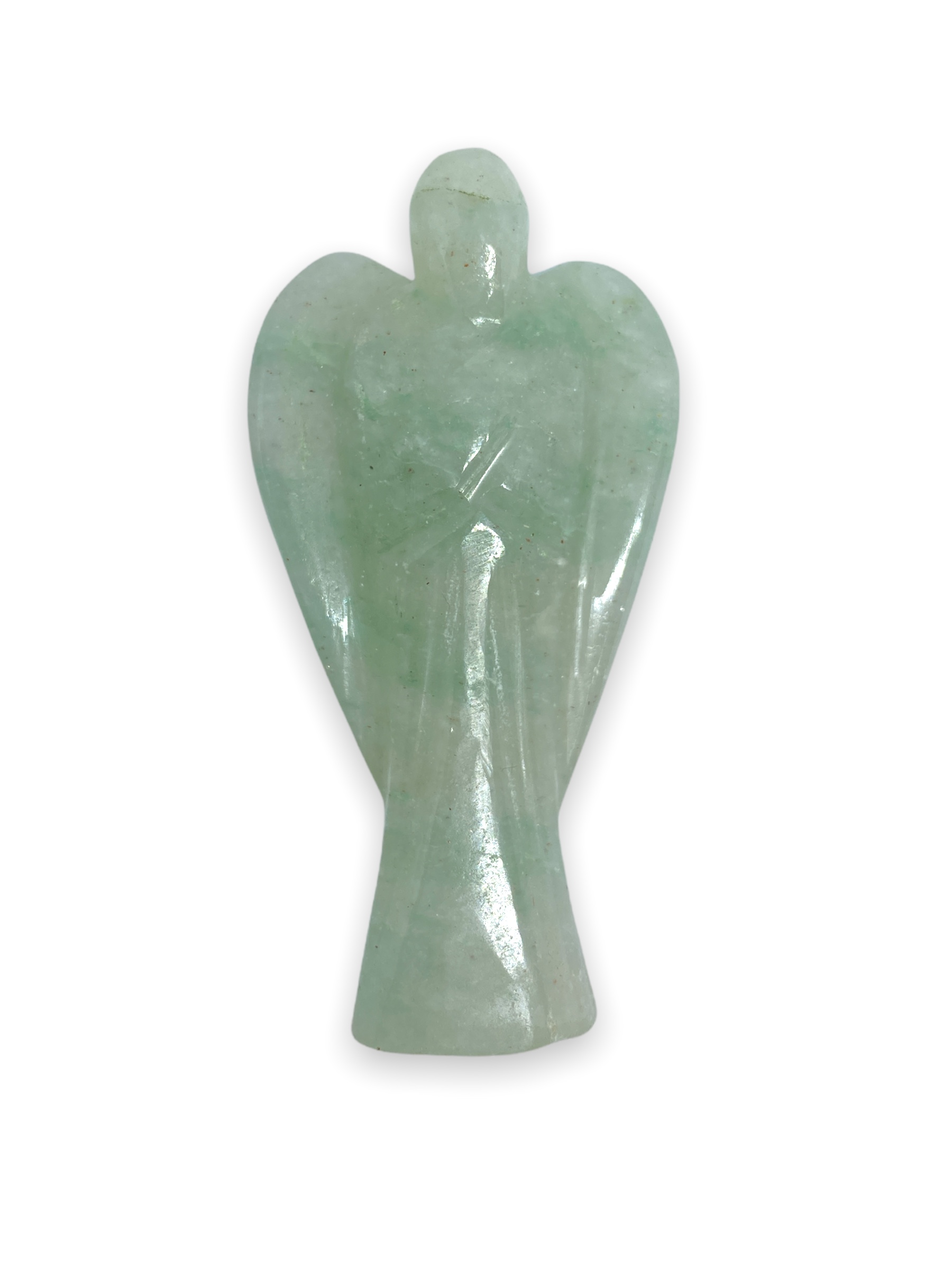 Spiritual Elementz Green Aventurine Guardian Healing Carved Angel (Height- 5.5 cm) Gemstone Stone Figurine Gift.
