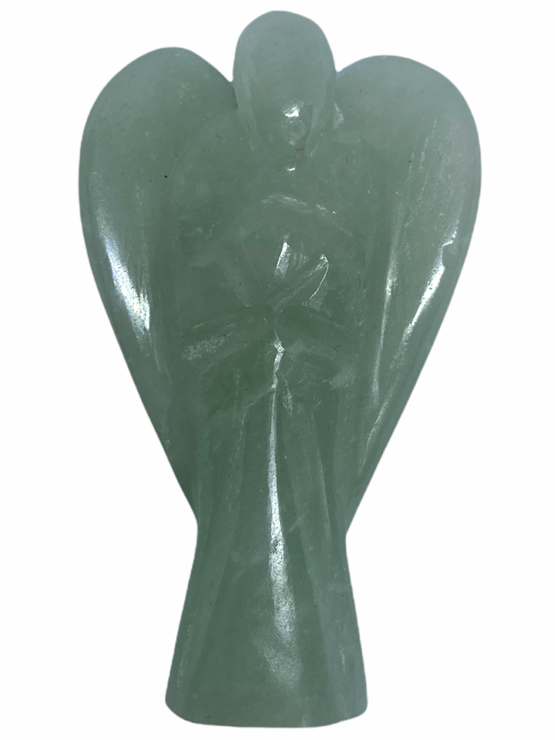 Spiritual Elementz Green Aventurine Guardian Healing Carved Angel (Height- 5.5 cm) Gemstone Stone Figurine Gift.