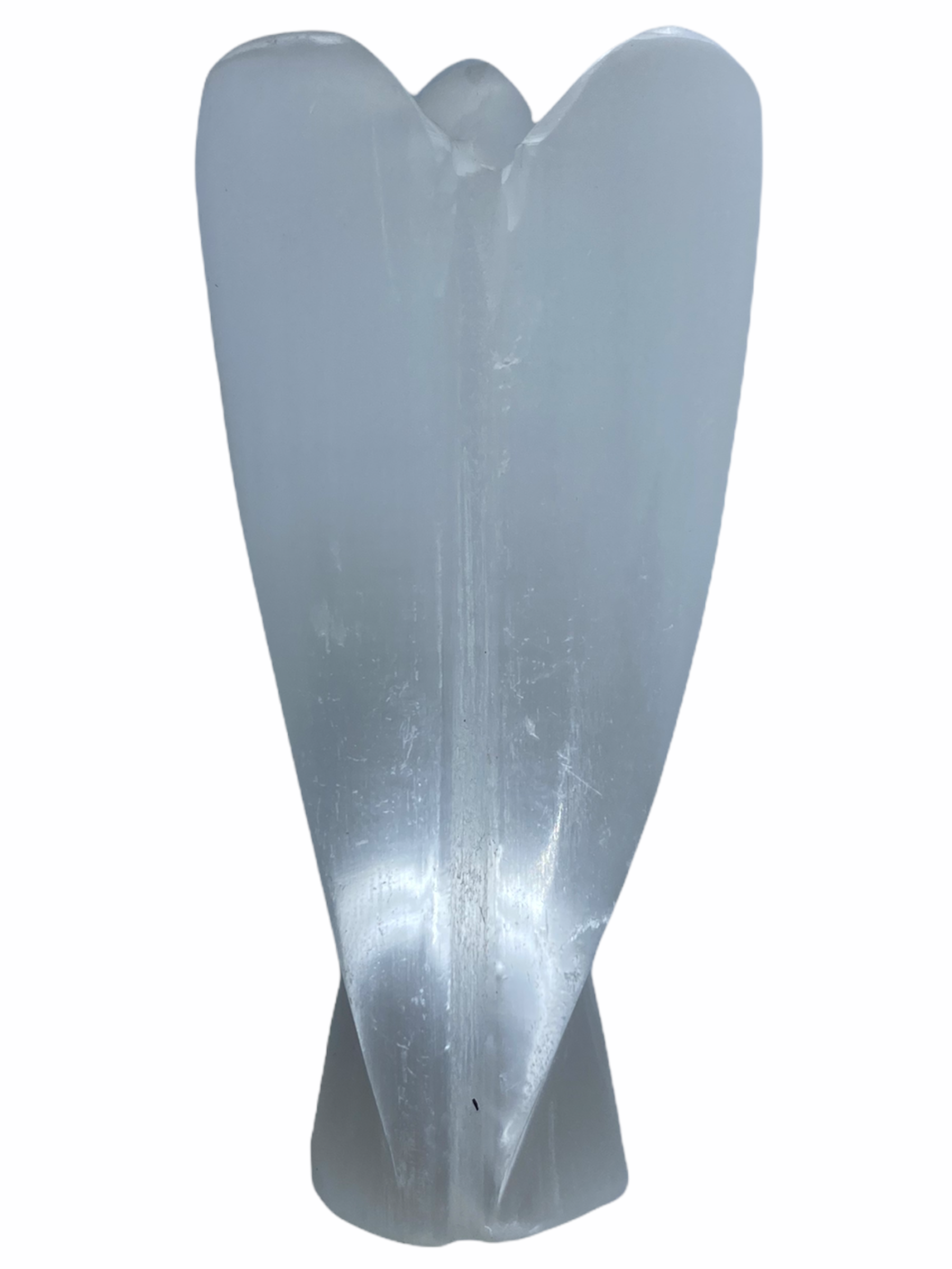 Spiritual Elementz Selenite Guardian Healing Carved Angel (2 Inch) Gemstone Stone Figurine Gift.
