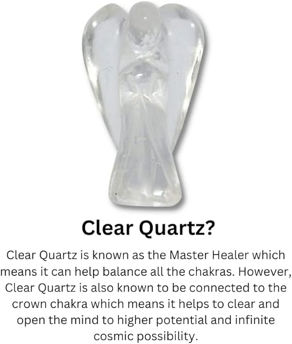 Spiritual Elementz Crystal Guardian Healing Carved Angel (2 Inch) Gemstone Stone Figurine Gift.