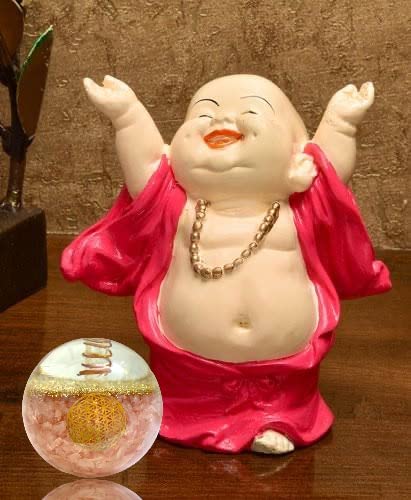 Spiritual Elementz Rose Quartz Orgonite Crystal Ball Orgone Sphere Energy Generator Flower of Life Healing Crystal Balancing Chakra