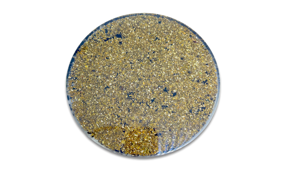 Spritual Elementz Charged Reiki Healing Crystal Orgone Coaster with Flower of Life Natural Stone Unique Home Decor Tea-Coffee Crystal Cup Mat Coaster (Lapis Lazuli)