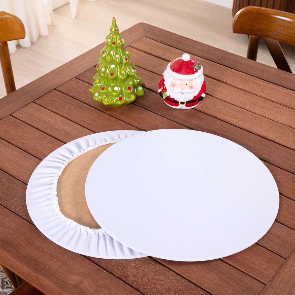 Kits Capa Sousplat Basic Liso Tecido Oxford e Base MDF 