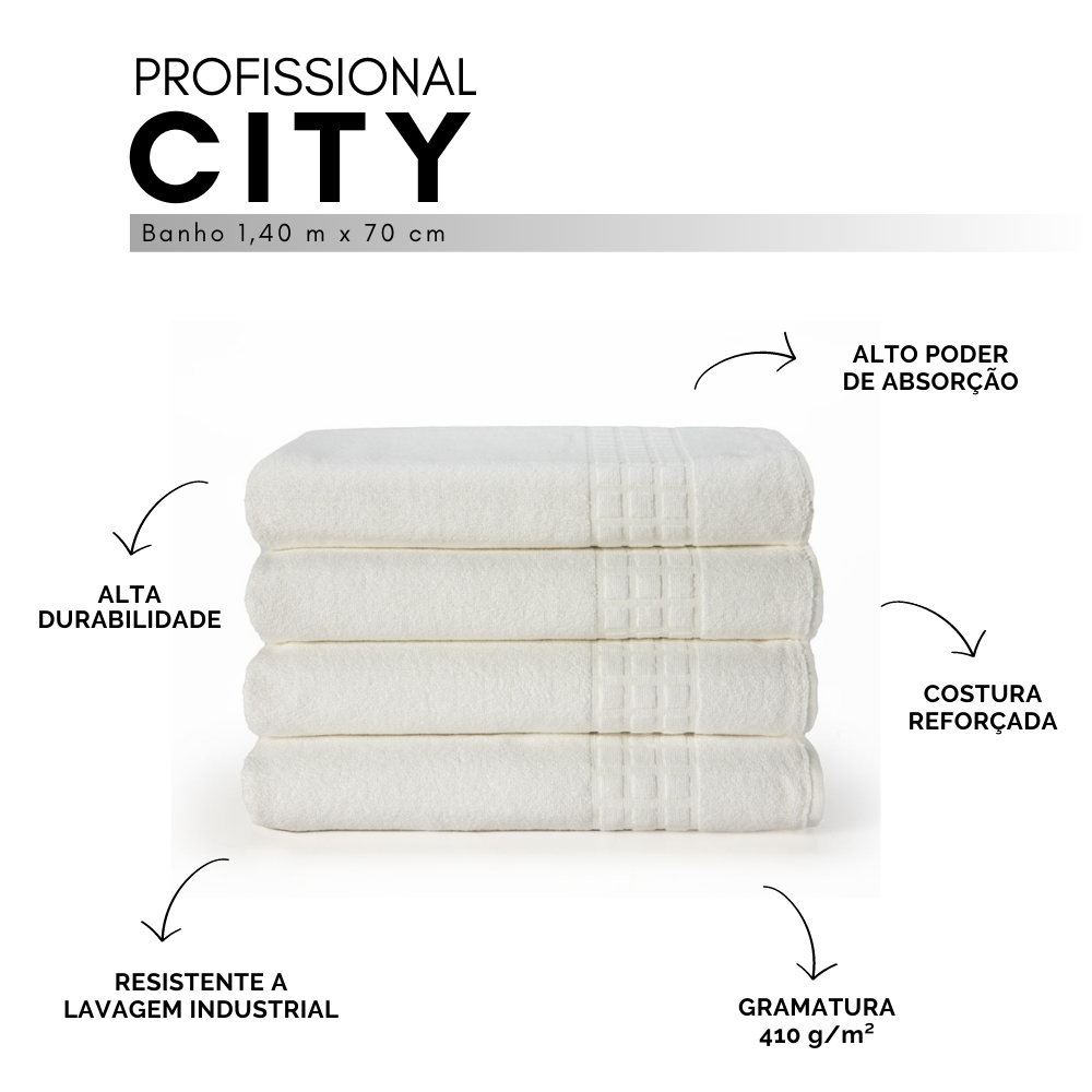 Toalha de Banho Profissional City Branca
