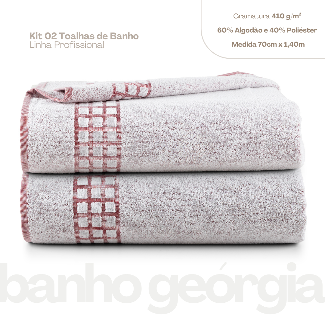 Kit 2 Peças Toalha de Banho Georgia 