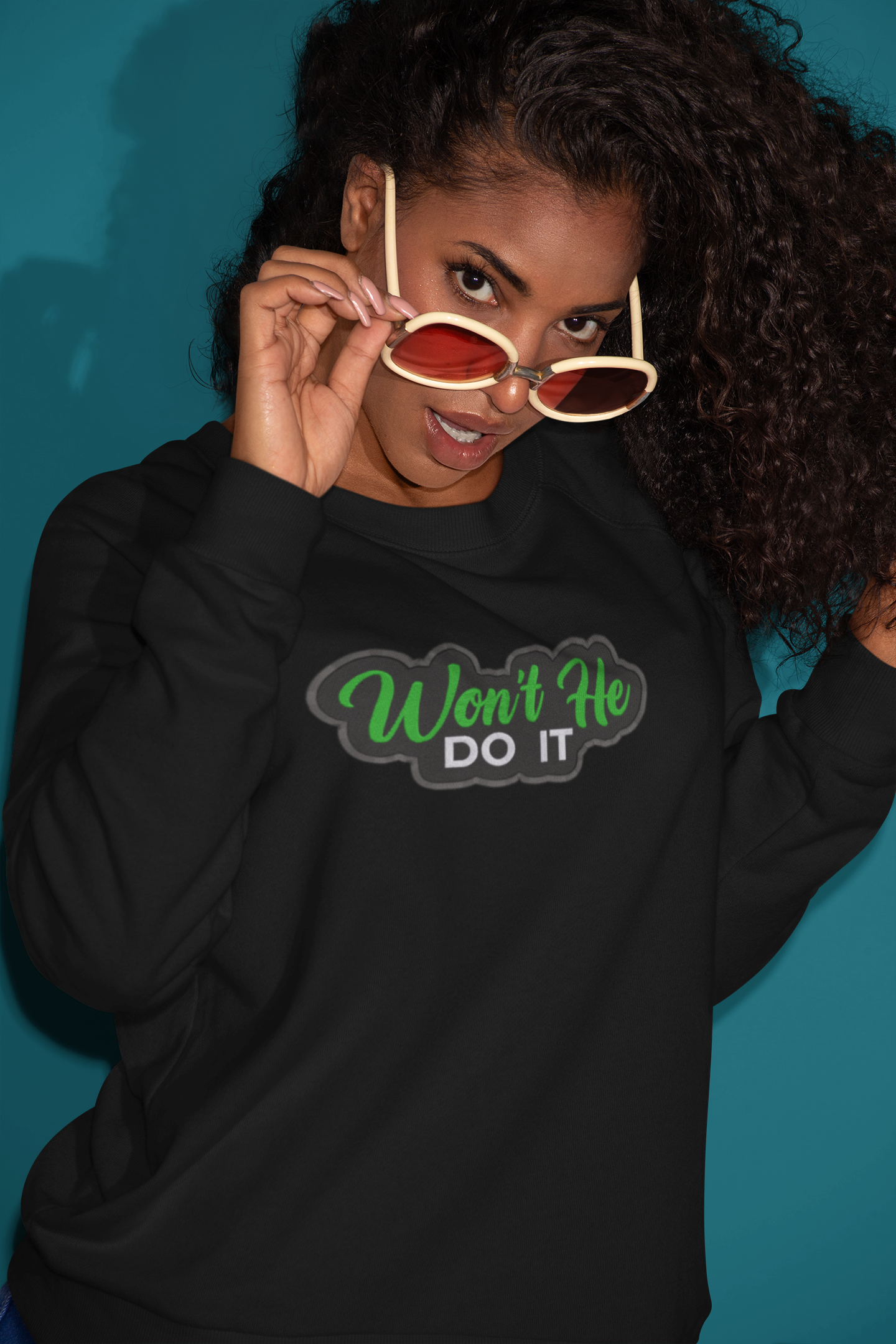 Wont He Do It! Embroidered Hoodie