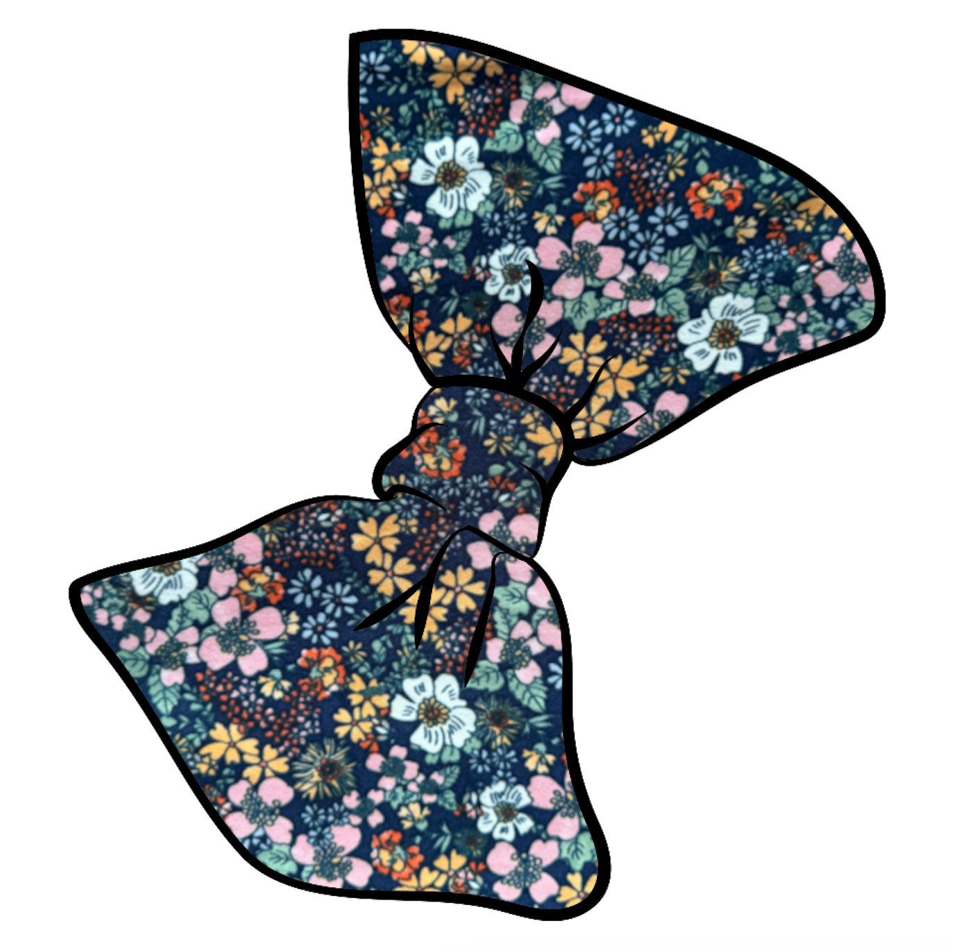 Navy Patch Mila Bow