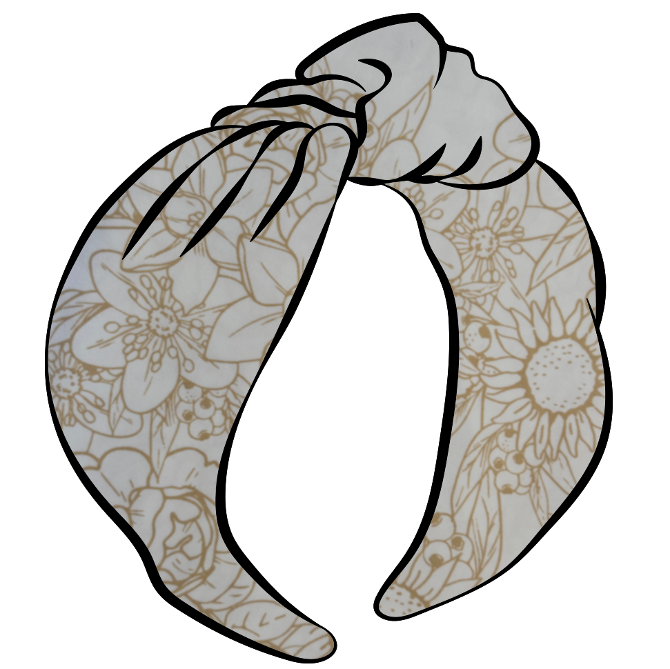 White Tan Floral Diadema
