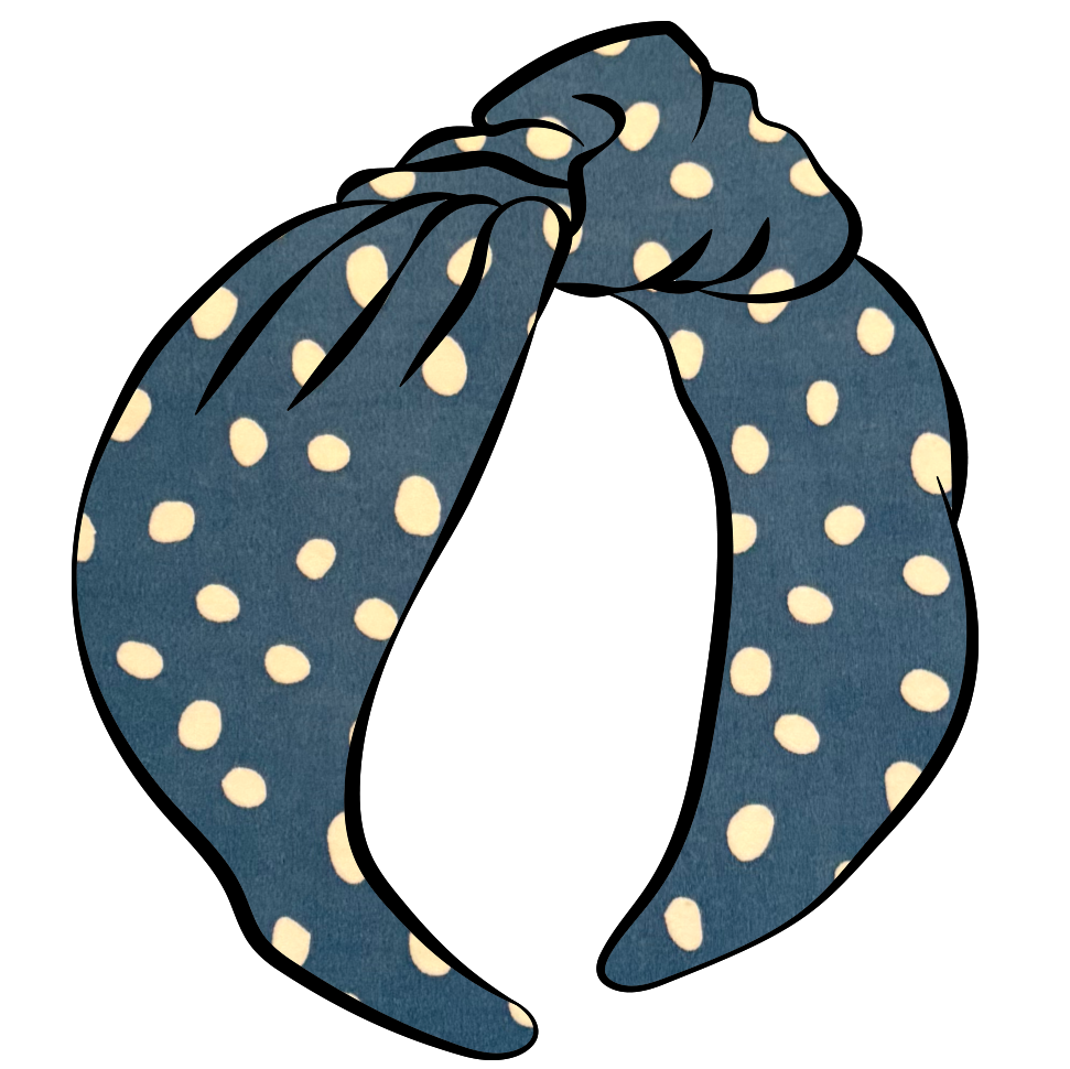 Blue Polka Diadema
