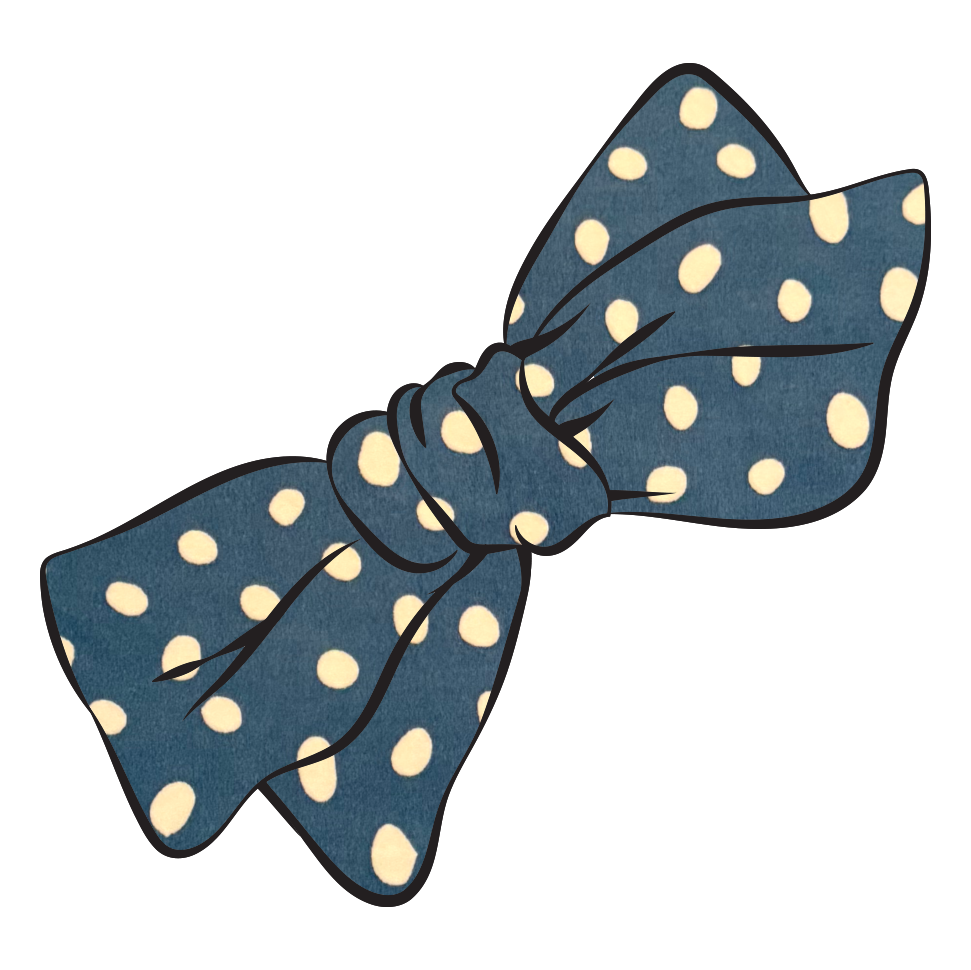 Blue Polka Mar Bow