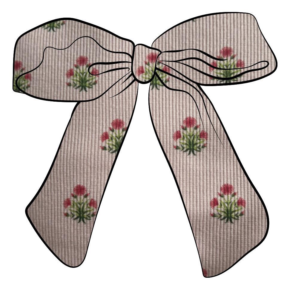 Red Flower Knit Gabby Bow