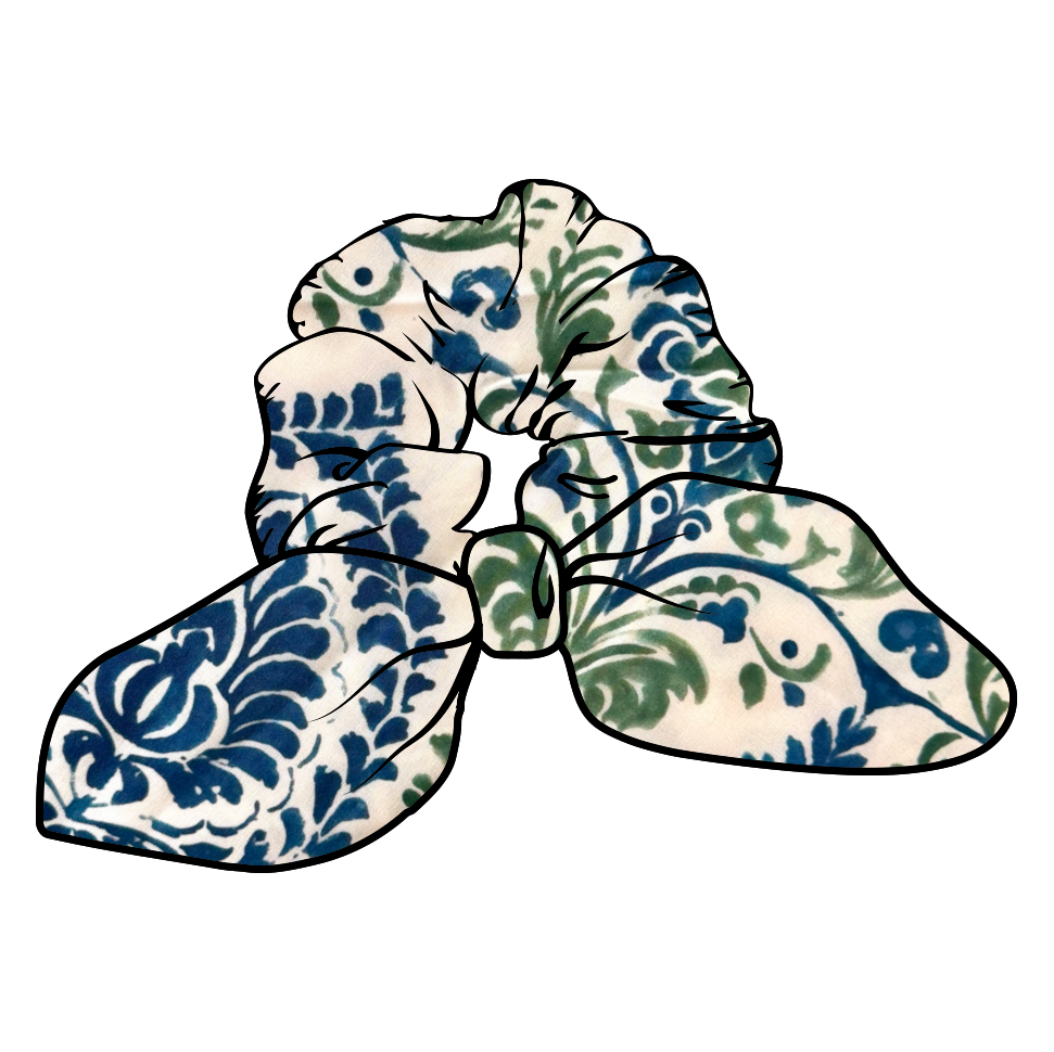 Blue Green Margie Scrunchie