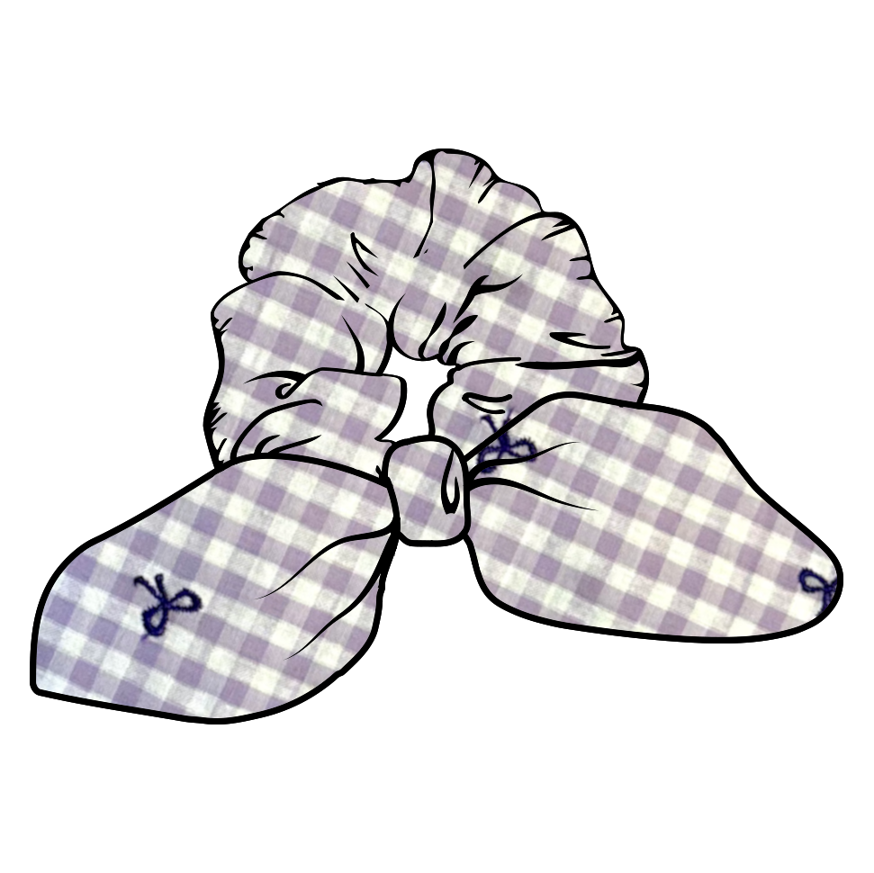 Purple Gingham Margie Scrunchie