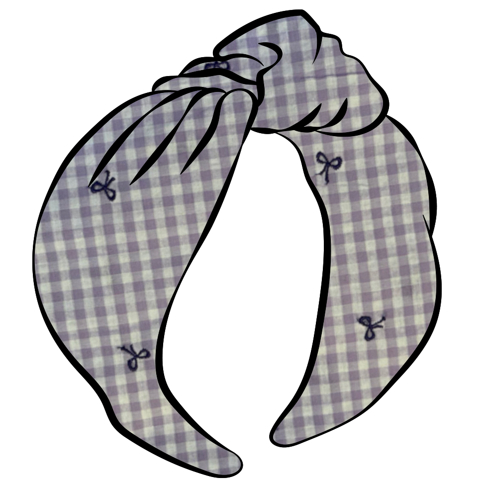 Purple Gingham Diadema