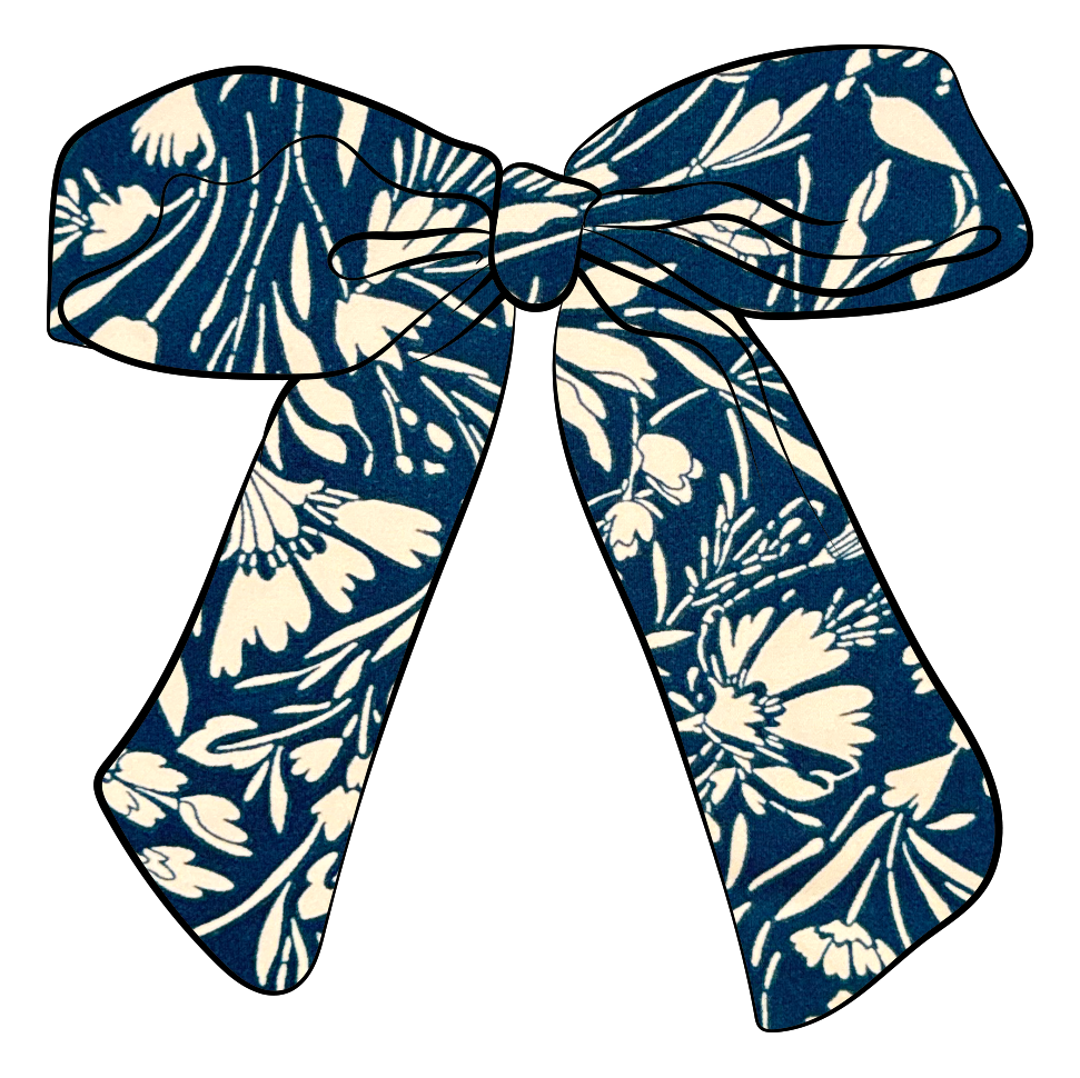 Teal Floral Gabby Bow