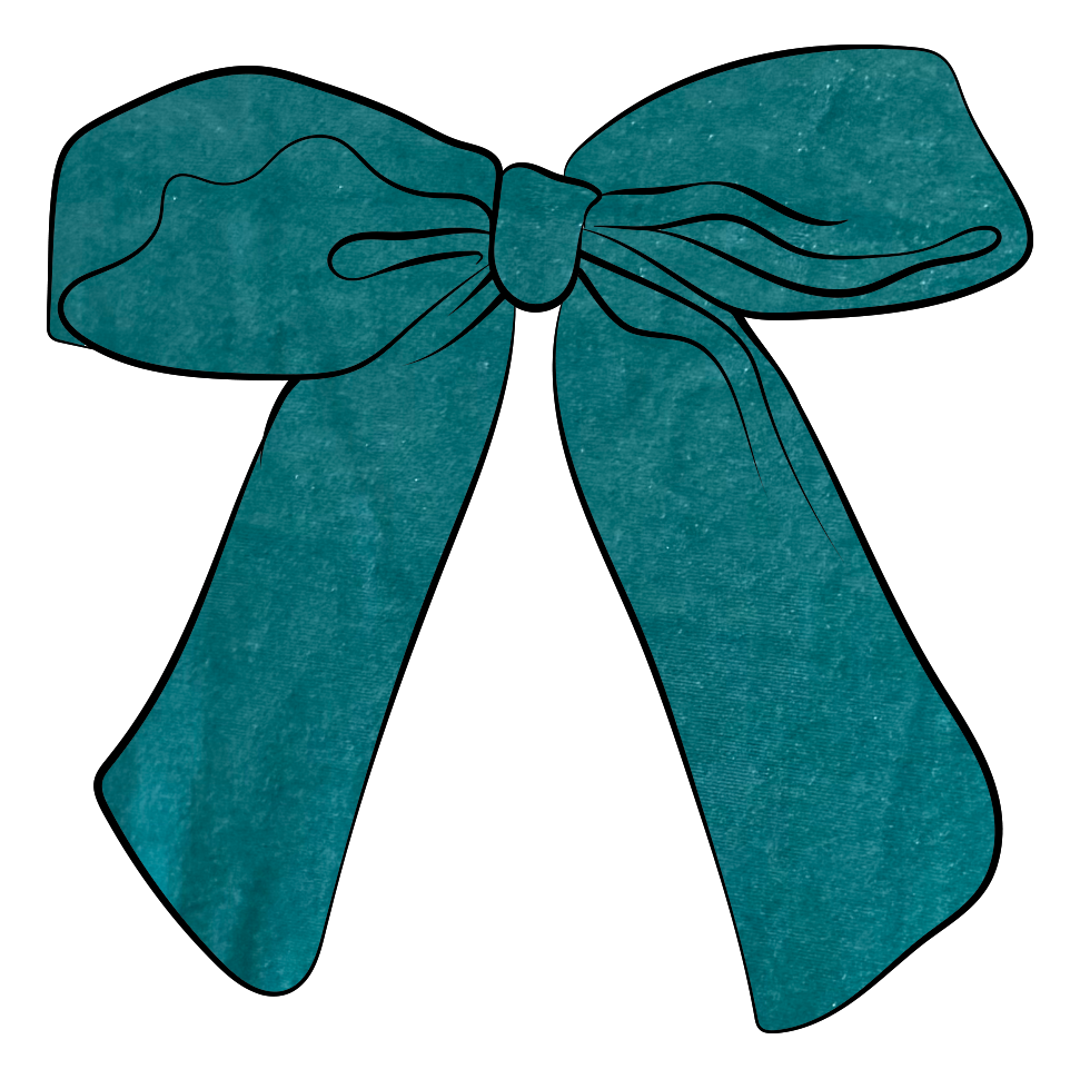 Teal Velvet Gabby Bow