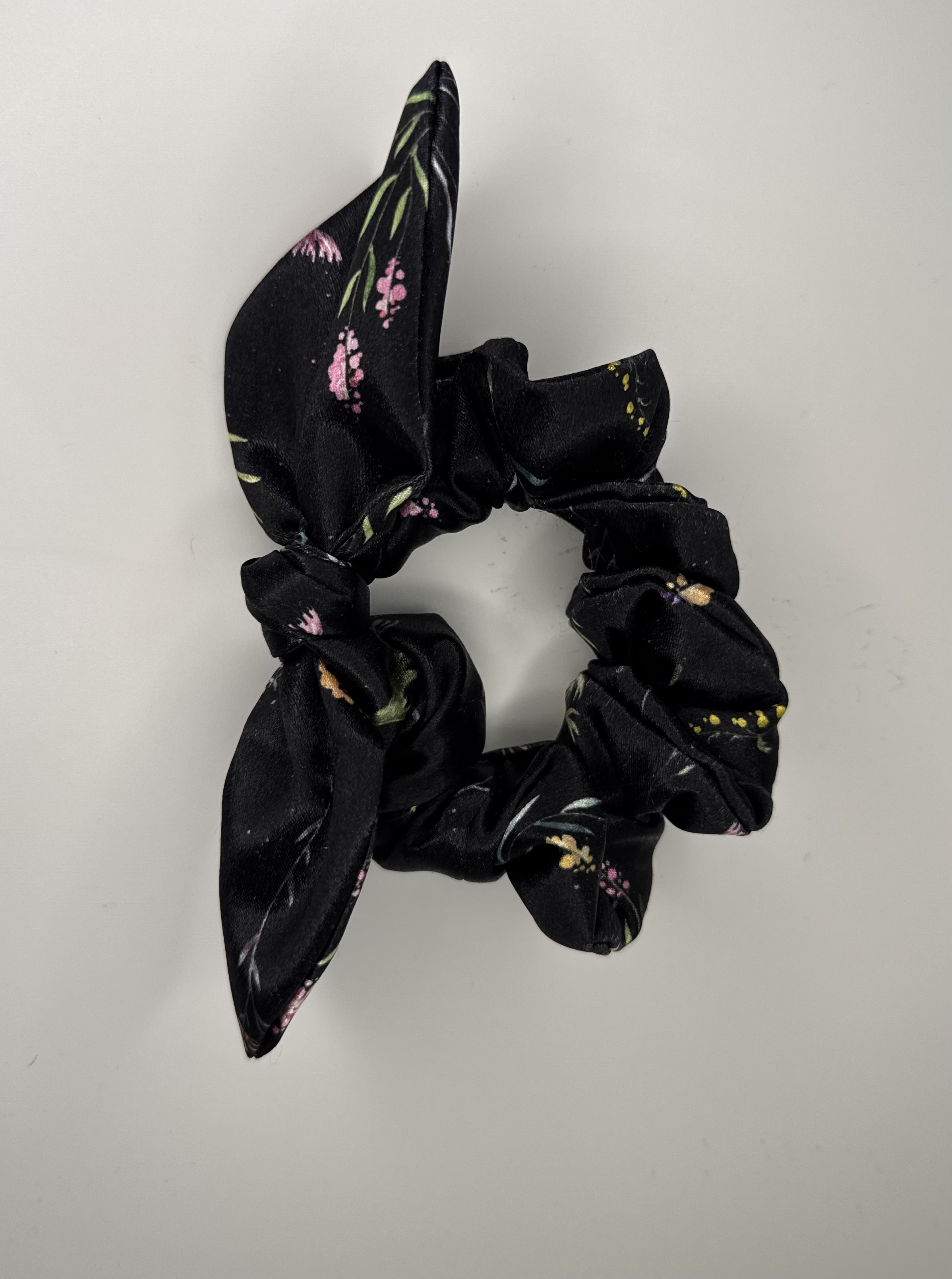 Black Floral Margie Scrunchie