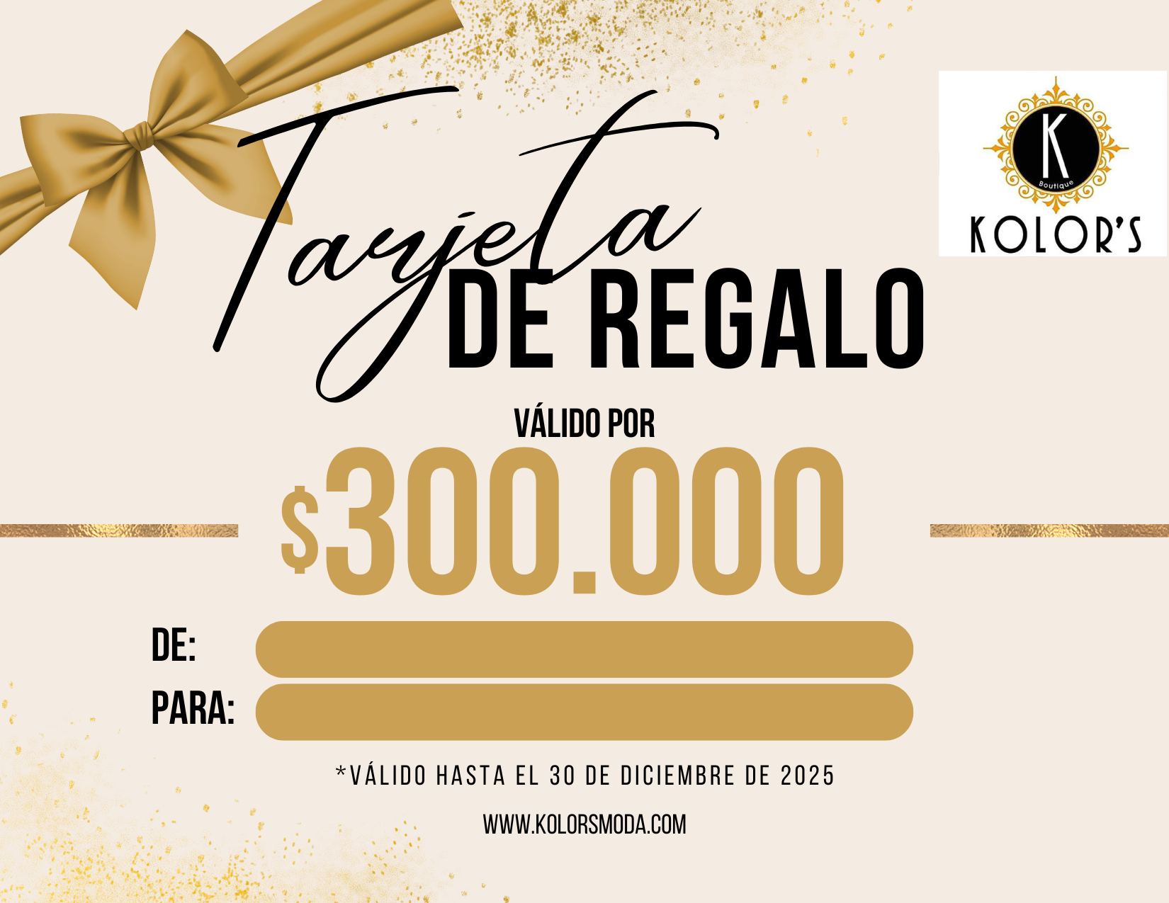 Tarjeta de regalo Kolor's