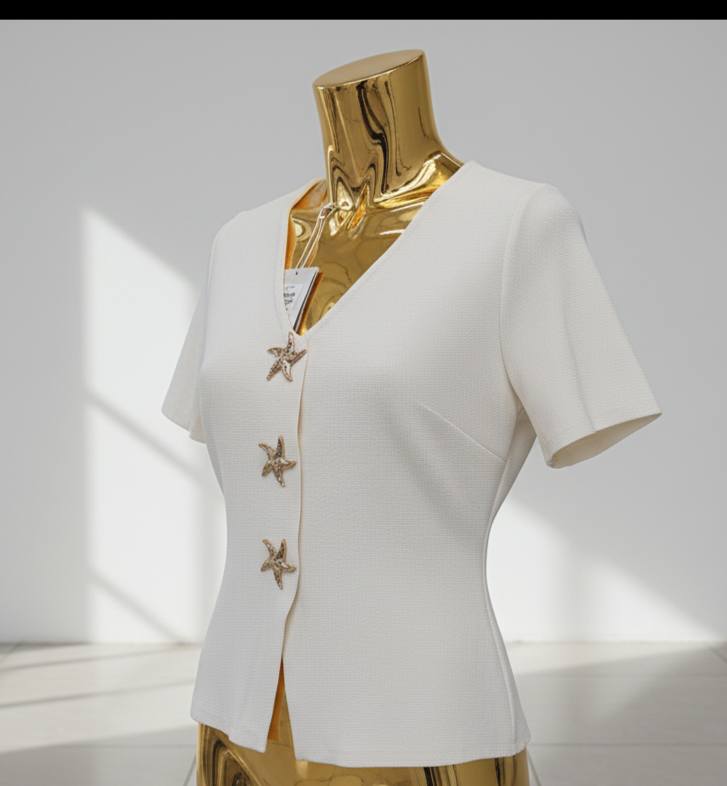 Blusa tejido con botones estrella