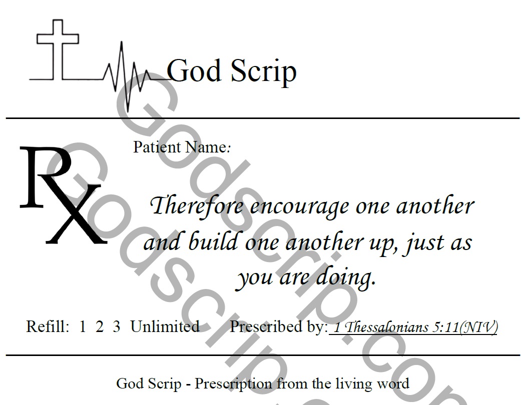 1 THESSALONIONS 5:11 (NIV)