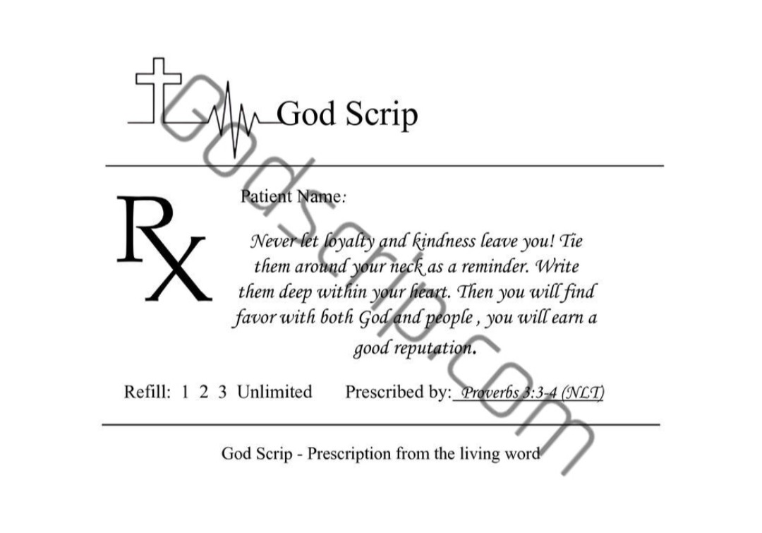 PROVERBS 3:3-4 (NLT)