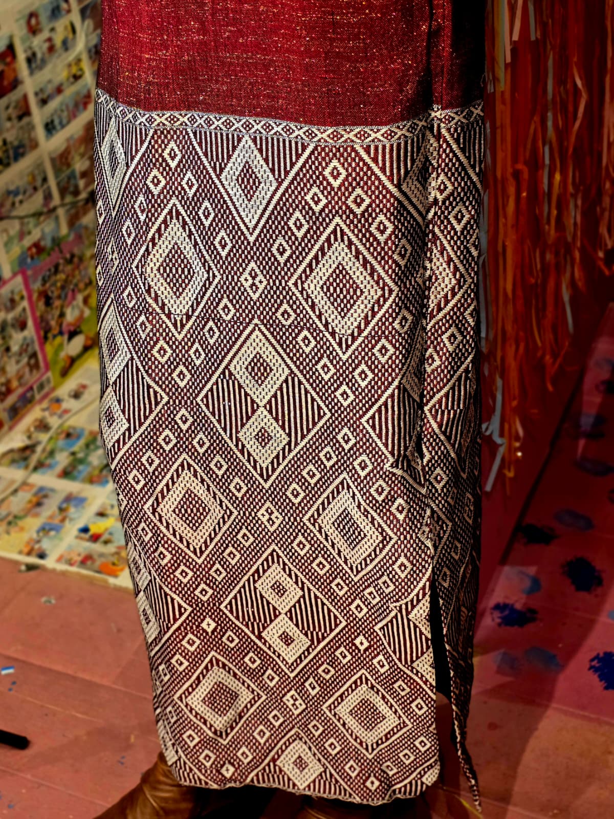 Vintage Bohemian Style Maxi Dress; Size S