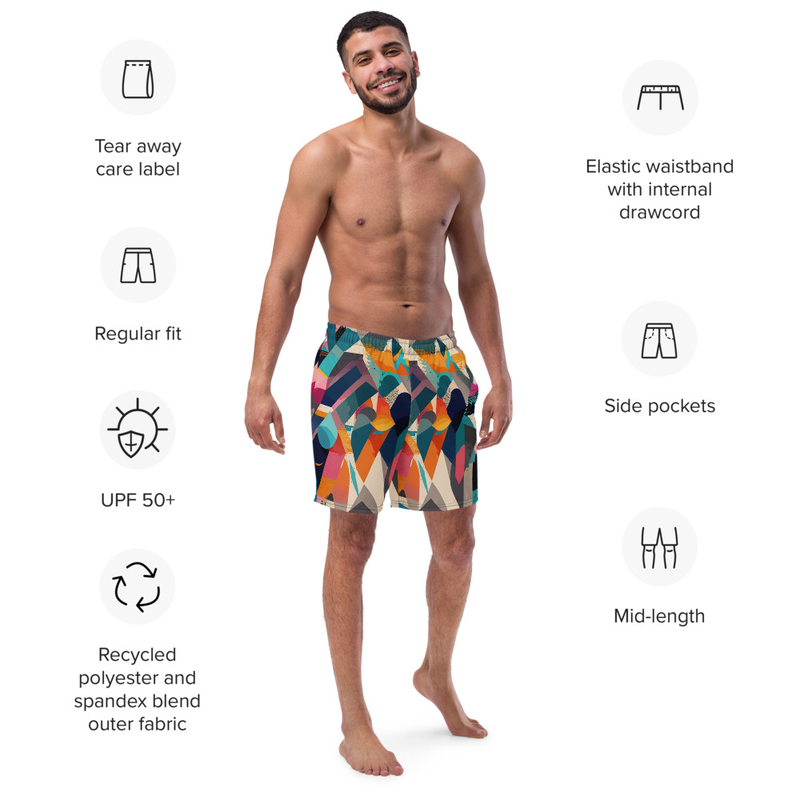 All-Over Print Recycled Swim Trunks