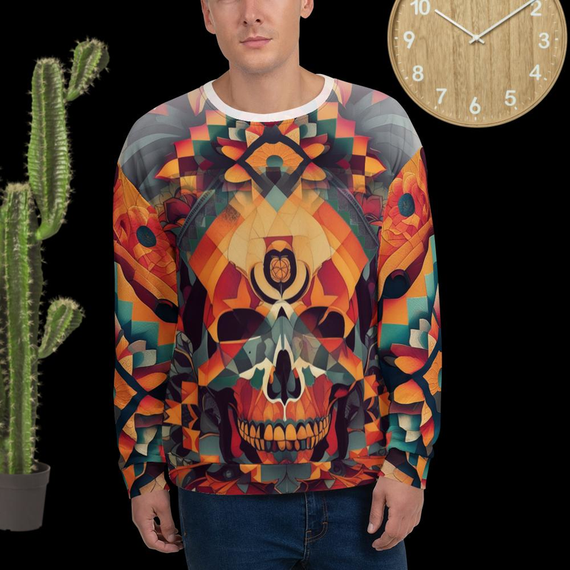Colorful Geometric Skull Sweatshirt