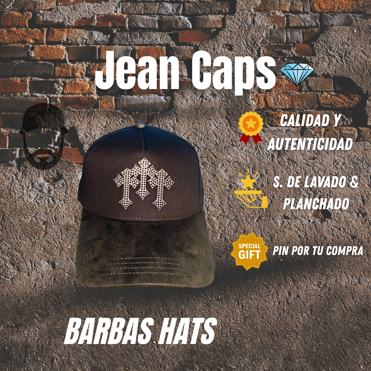 El Barbas Hats | Chrome Blackout