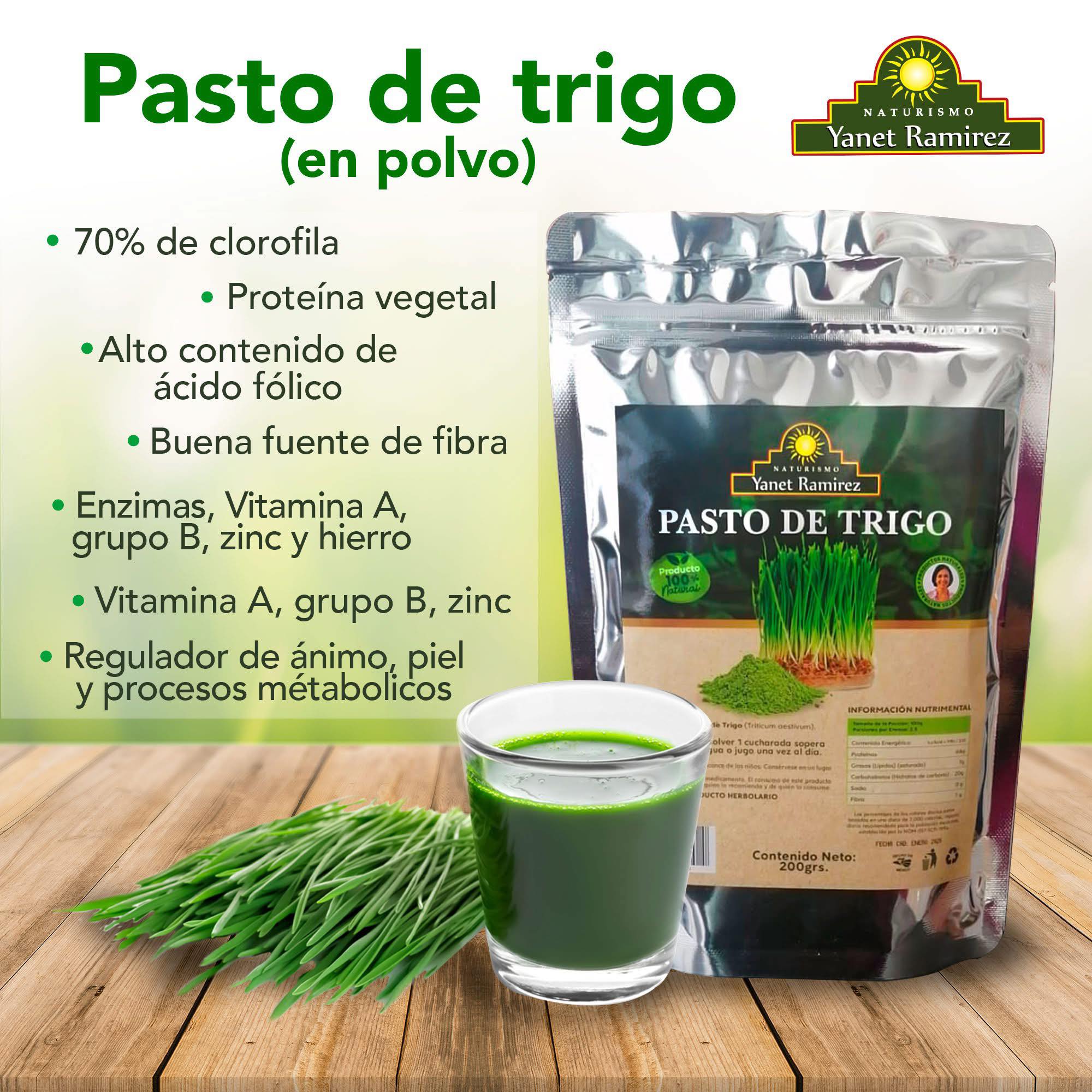 Pasto de trigo en polvo
