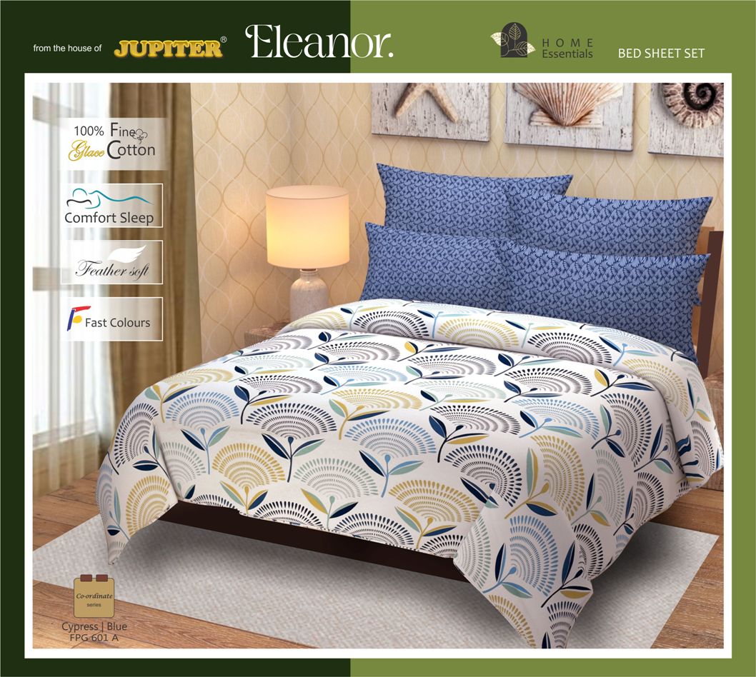 Next Space - Glace Cotton Bed Sheet with Pillow Cover - NX 601 Cypress