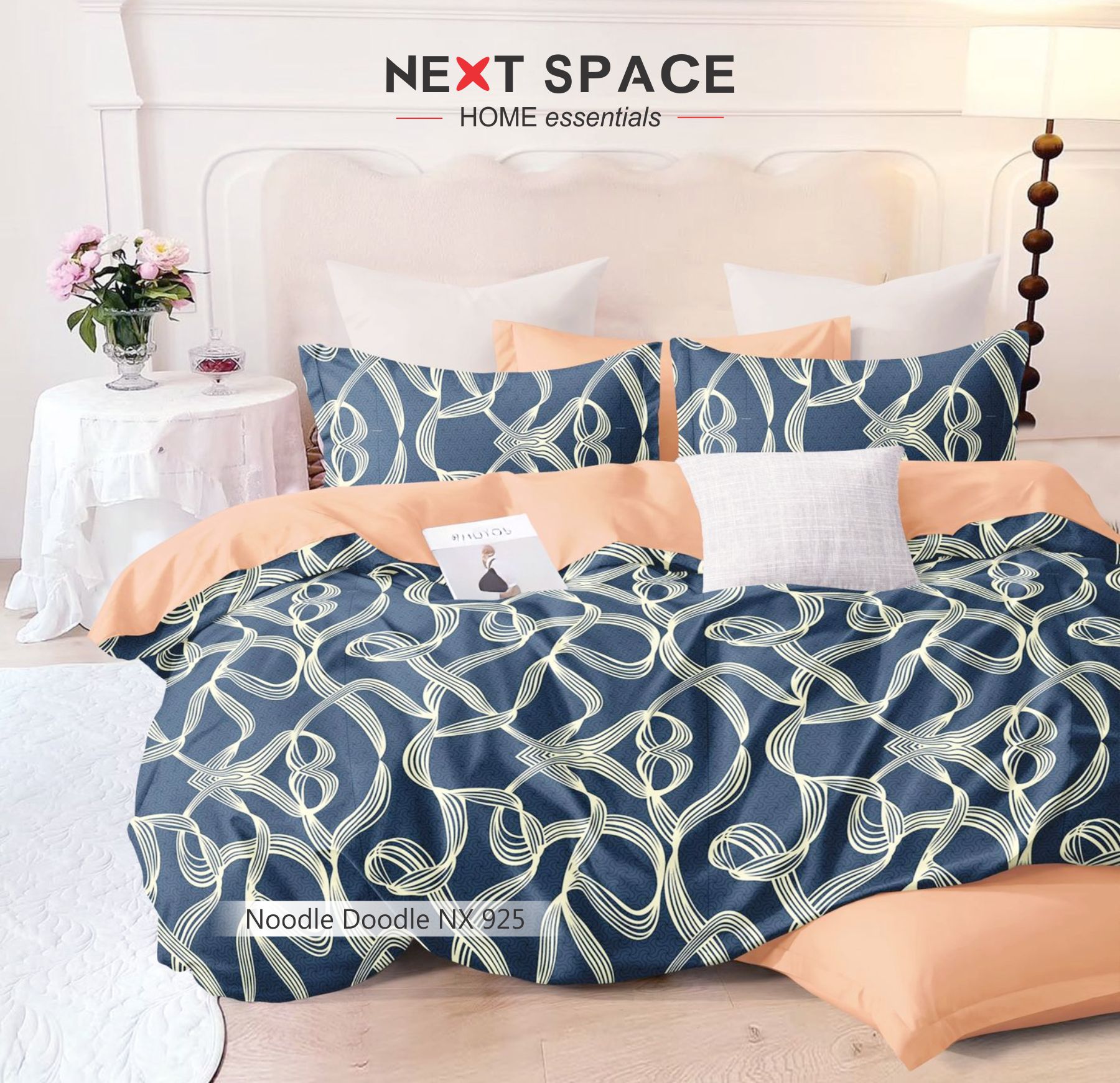 Next Space - Glace Cotton Bed Sheet with Pillow Cover - NX 925 - Doodles 